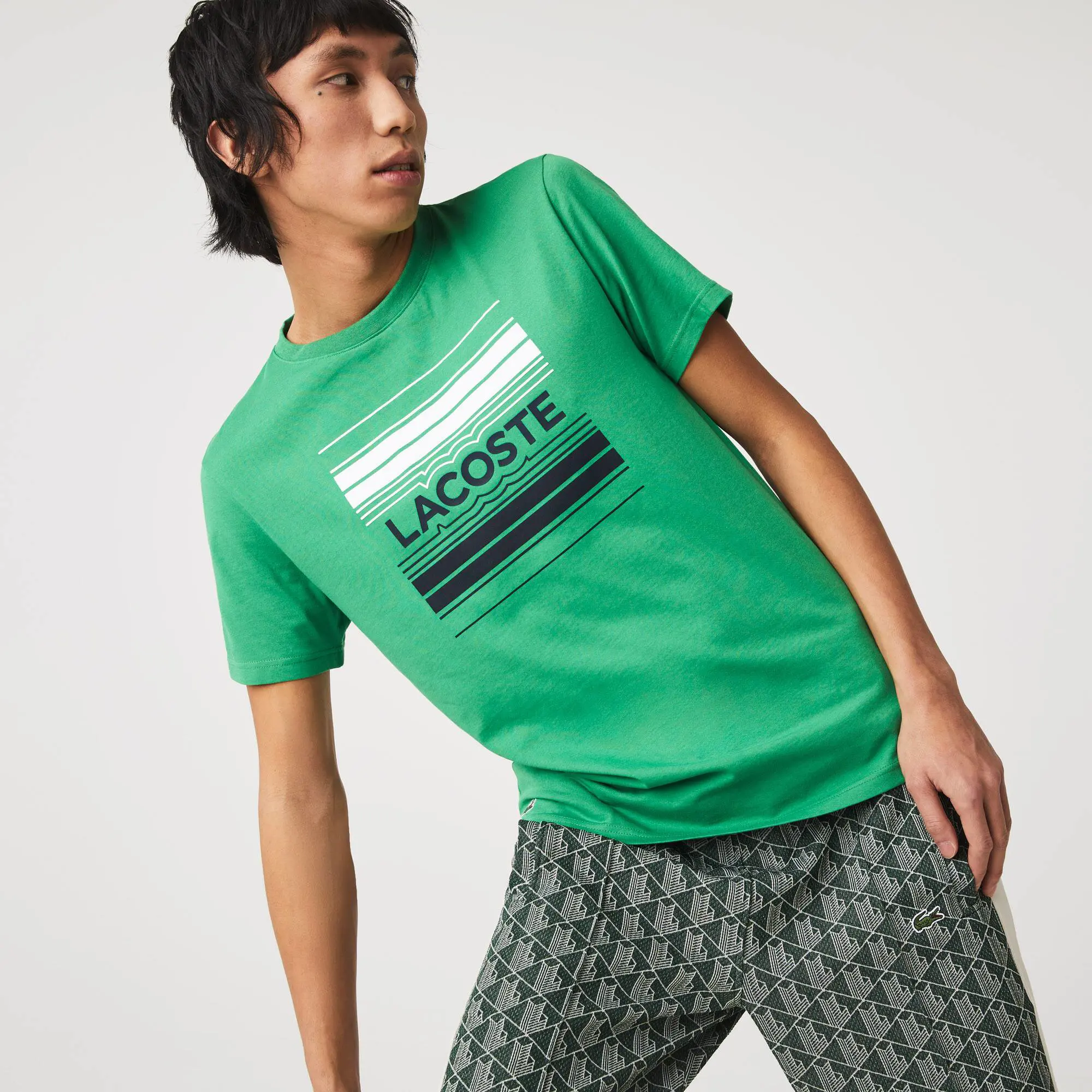 Lacoste Men's SPORT Stylized Logo Print Organic Cotton T-Shirt. 1