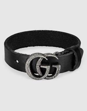 Engraved Double G leather bracelet