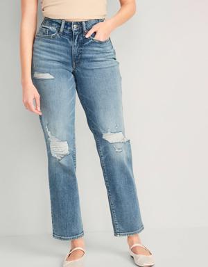 Curvy High-Waisted OG Loose Ripped Jeans blue