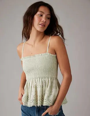 American Eagle Smocked Eyelet Tube Top. 1