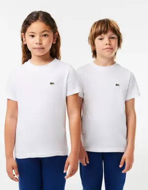 Çocuk Bisiklet Yaka Beyaz T-Shirt