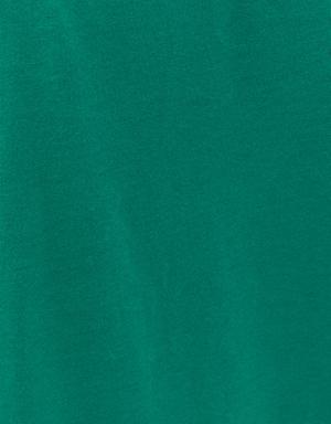 Yeşil V Yaka Tişört ( MODAL )