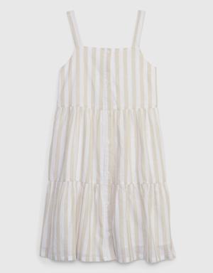 Kids Tiered Tank Dress beige