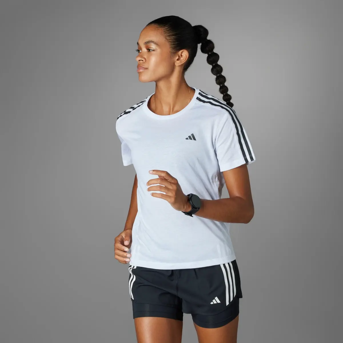 Adidas Own the Run 3-Stripes Tee. 1