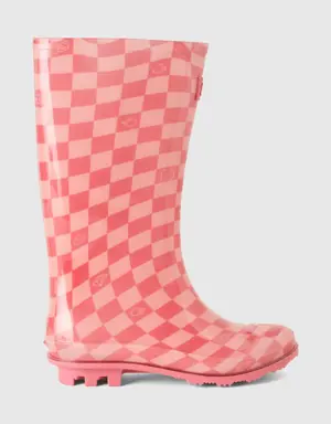 patterned rainboots