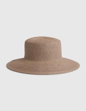 Structured Straw Hat gray