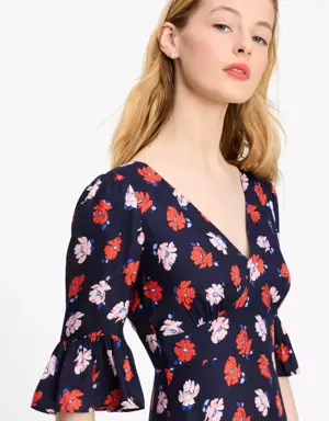 Dotty Floral Flounce Dress