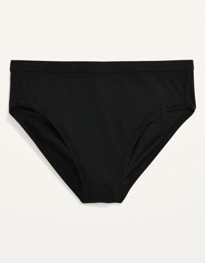 High-Waisted Supima® Cotton-Blend Bikini Underwear for Women black