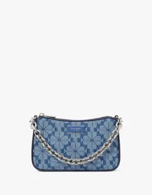 Jolie Spade Flower Jacquard Denim Small Convertible Crossbody