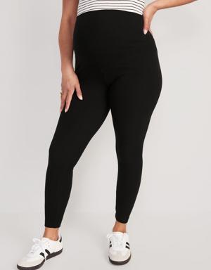 Old Navy Maternity Full-Panel Rib-Knit Leggings black