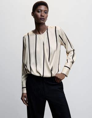 Striped satin blouse
