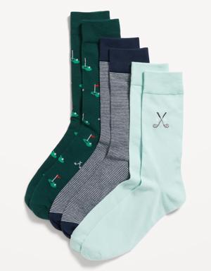3-Pack Novelty Statement Socks for Men blue