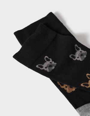 Animal print cotton socks