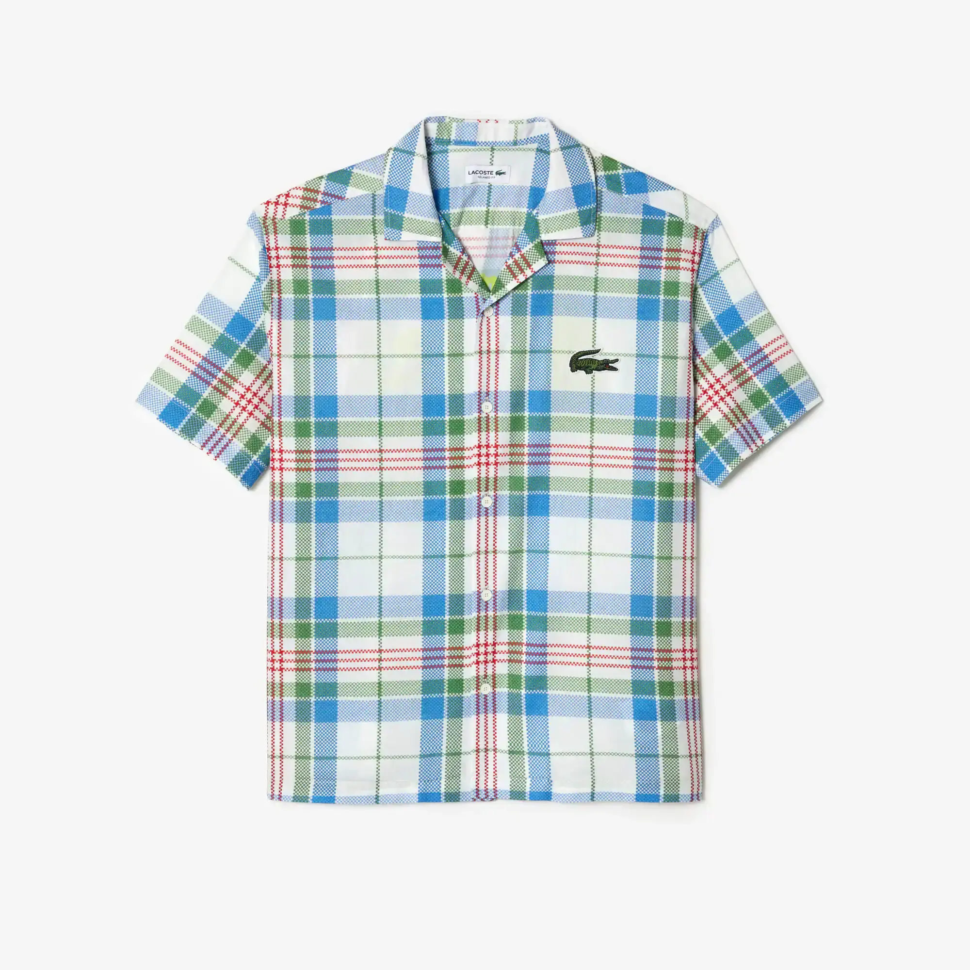 Lacoste Men’s Short Sleeve Organic Cotton Check Shirt. 2