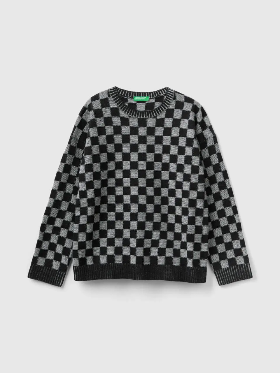 Benetton regular fit checkered sweater. 1