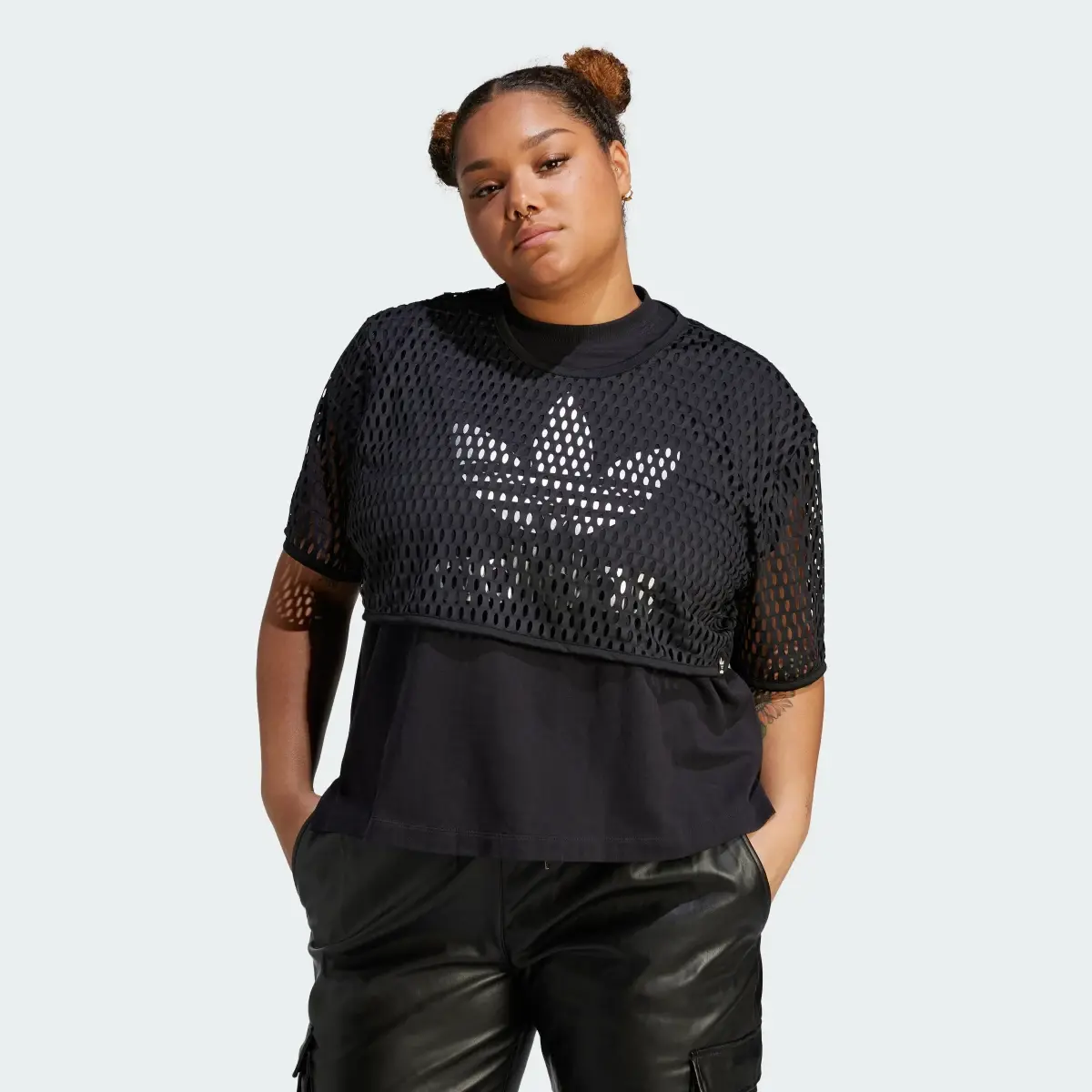 Adidas Trefoil Big Logo Tee (Plus Size). 2