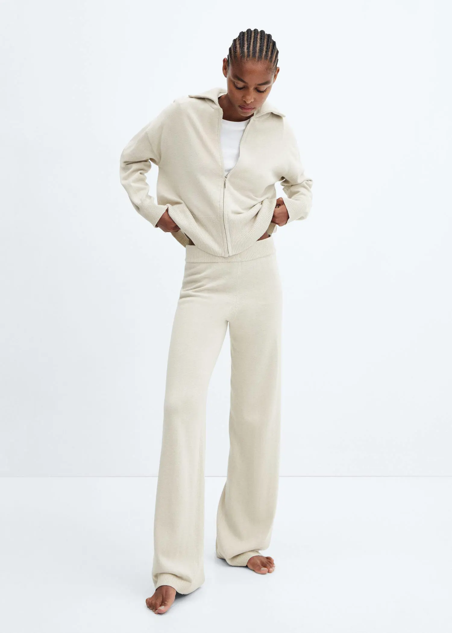 Mango Wideleg cotton and linen pajama pants. 1