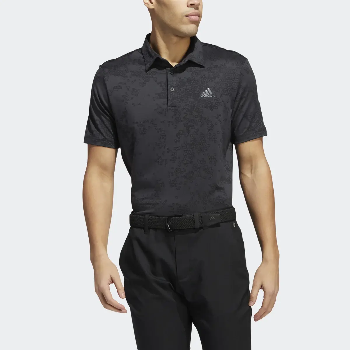 Adidas Jacquard Golf Polo Shirt. 1