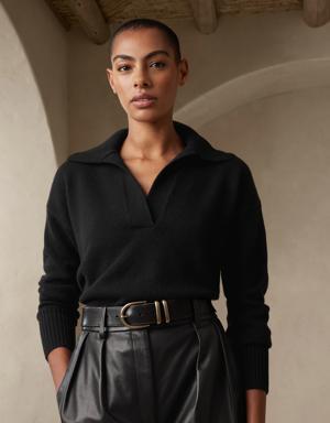 Luna Cashmere Sweater Polo black