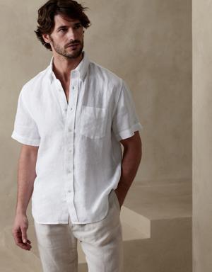 Castelleto Untucked Linen Shirt white