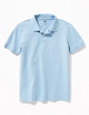 School Uniform Pique Polo Shirt for Boys blue