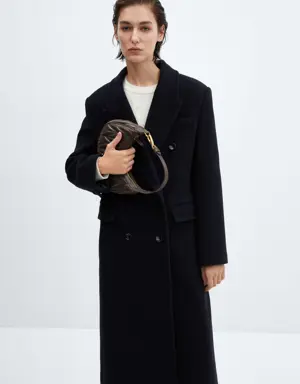 Double-breasted Manteco wool coat