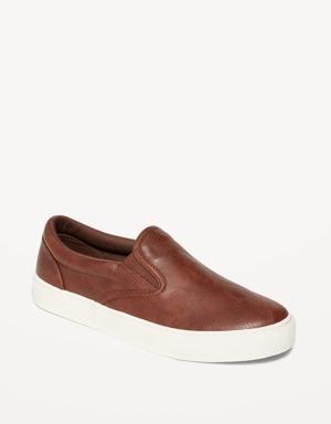 Gender-Neutral Canvas Slip-On Sneakers for Kids brown