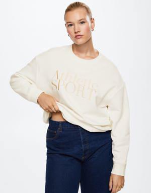 Yazı işlemeli sweatshirt