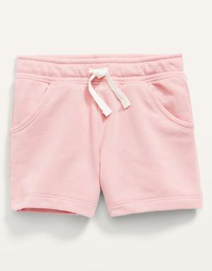Functional-Drawstring French Terry Pull-On Shorts for Toddler Girls