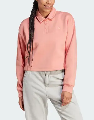 Adidas All SZN Fleece Graphic Polo Sweatshirt