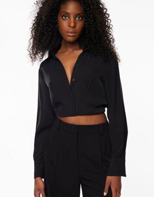Bailey Long Sleeve Cropped Button Up Shirt