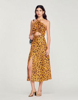 Long leopard print dress Select a size and