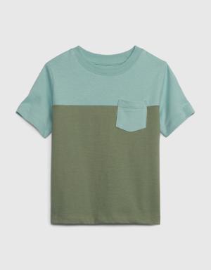 Gap Toddler Colorblock Pocket T-Shirt green