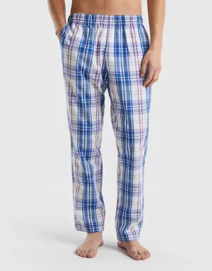 check trousers in 100% cotton