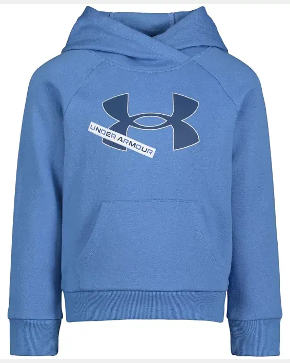 Under Armour Little Girls' UA Rival Fleece Metallic Logo Hoodie. 1