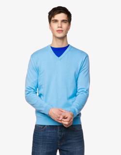 V-neck sweater in pure cotton