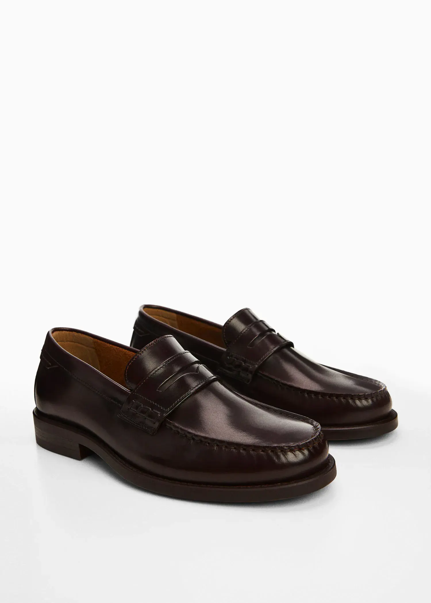 Mango Leather penny loafers. 3