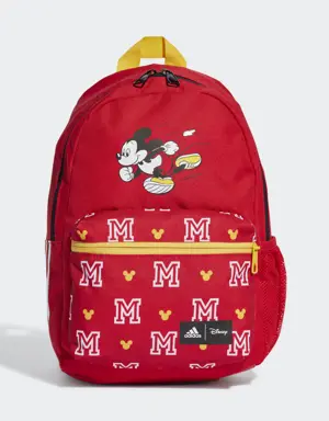 Una mochila de Mickey Mouse hecha parcialmente con materiales reciclados.