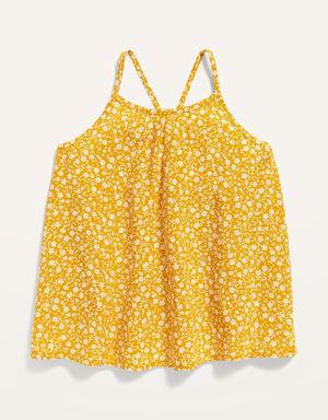 Sleeveless Floral Swing Top for Toddler Girls yellow