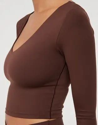 American Eagle By Aerie Real Me Long Sleeve V-Neck T-Shirt. 1 American Eagle By Aerie Real Me Long Sleeve V-Neck T-Shirt. 1