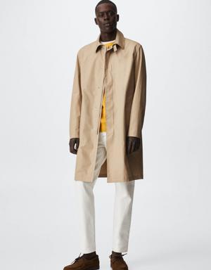 Water-repellent cotton trench coat