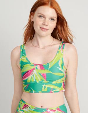 Scoop-Neck Bikini Swim Top for Women green