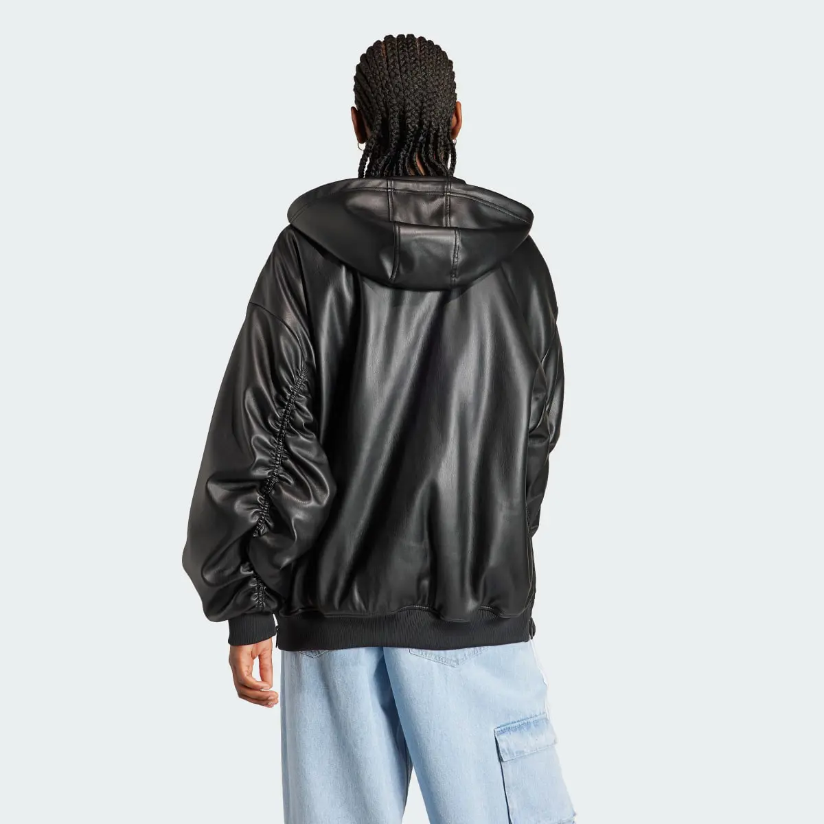 Adidas Adilenium Oversized Faux Leather Jacket. 3