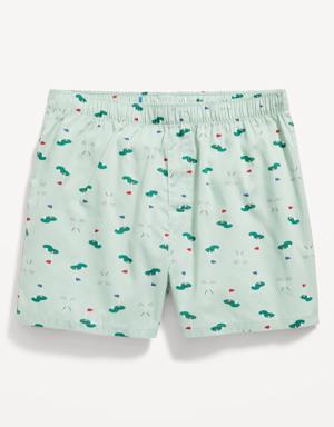 Old Navy Printed Soft-Washed Boxer Shorts for Men -- 3.75-inch inseam green