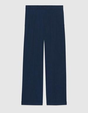 Cotton linen pant with embroidery