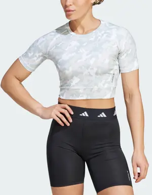 Adidas Techfit Camo Print Crop Training Tee