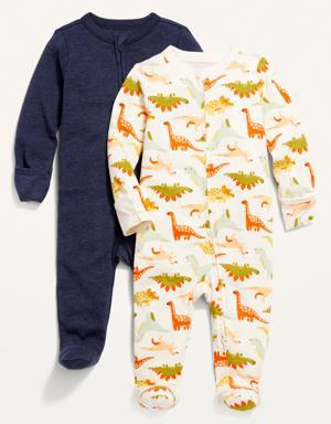 Unisex 2-Pack Sleep & Play Footed One-Piece for Baby multi