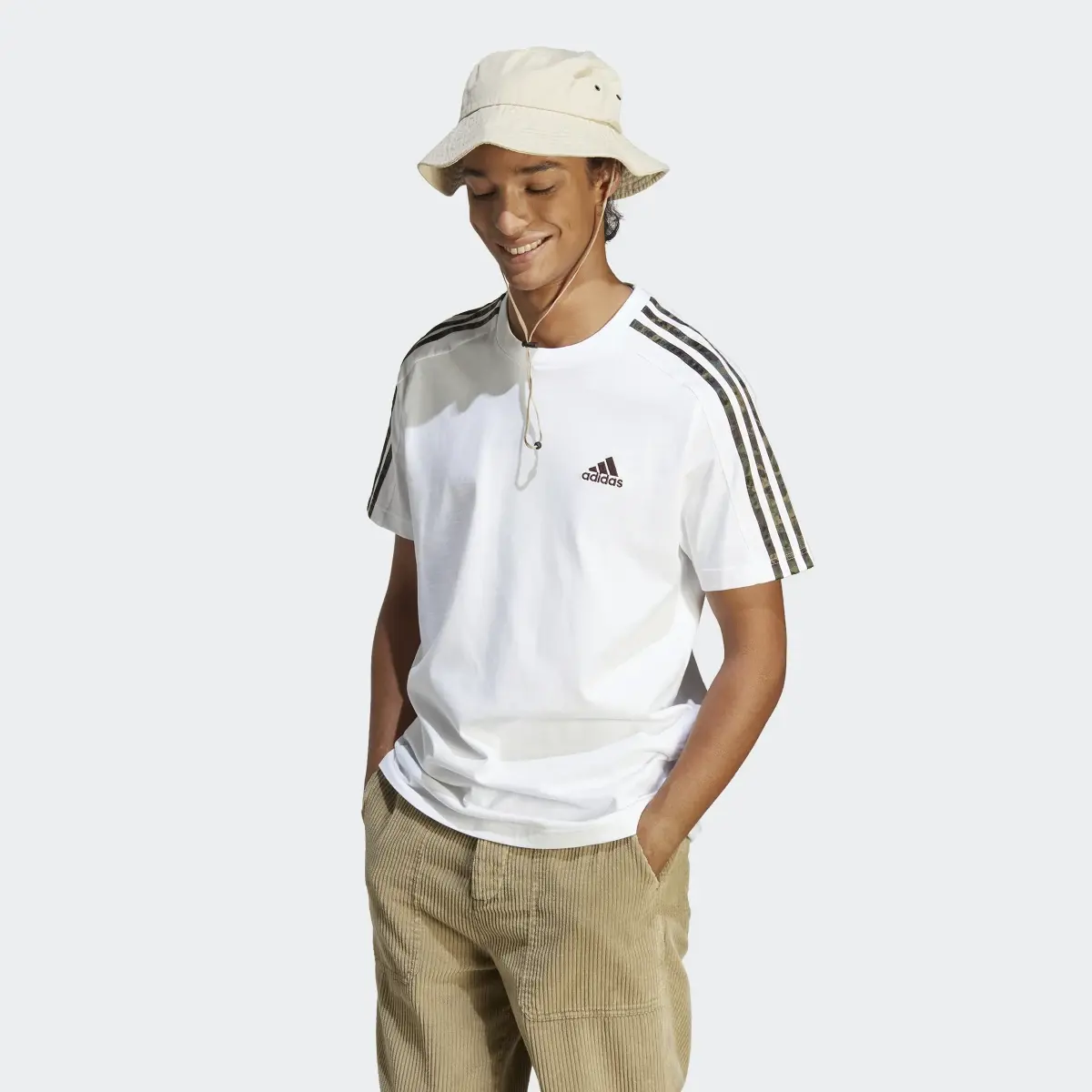 Adidas Essentials Single Jersey 3-Stripes Tee. 2