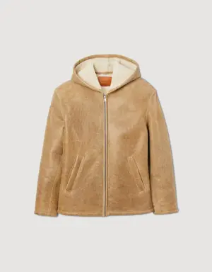Woollen leather jacket