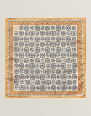 Medallion Pattern Silk Pocket Square